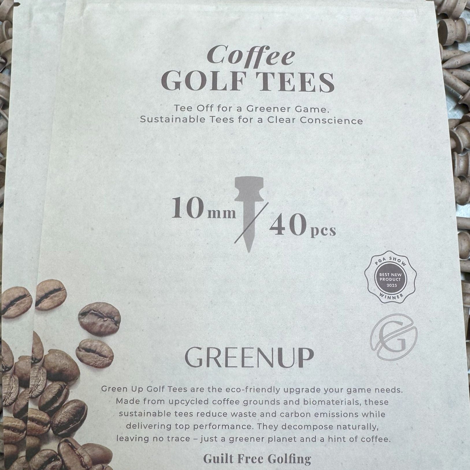GreenUp biodegradable golf tees made from coffee grounds – sustainable golf accessories - Castle tees