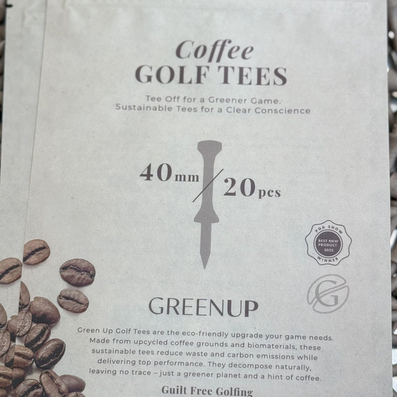 GreenUp biodegradable golf tees made from coffee grounds – sustainable golf accessories - Castle tee