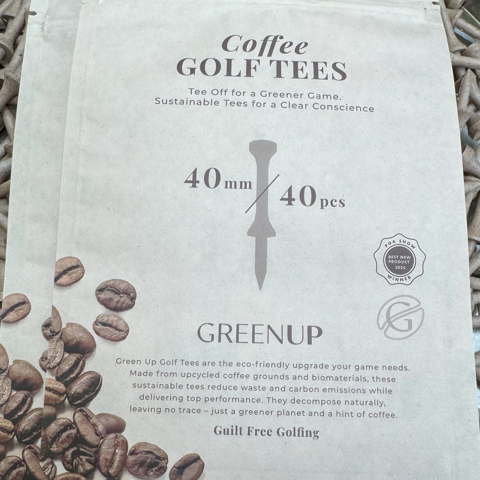 GreenUp biodegradable golf tees made from coffee grounds – sustainable golf accessories - Castle tees