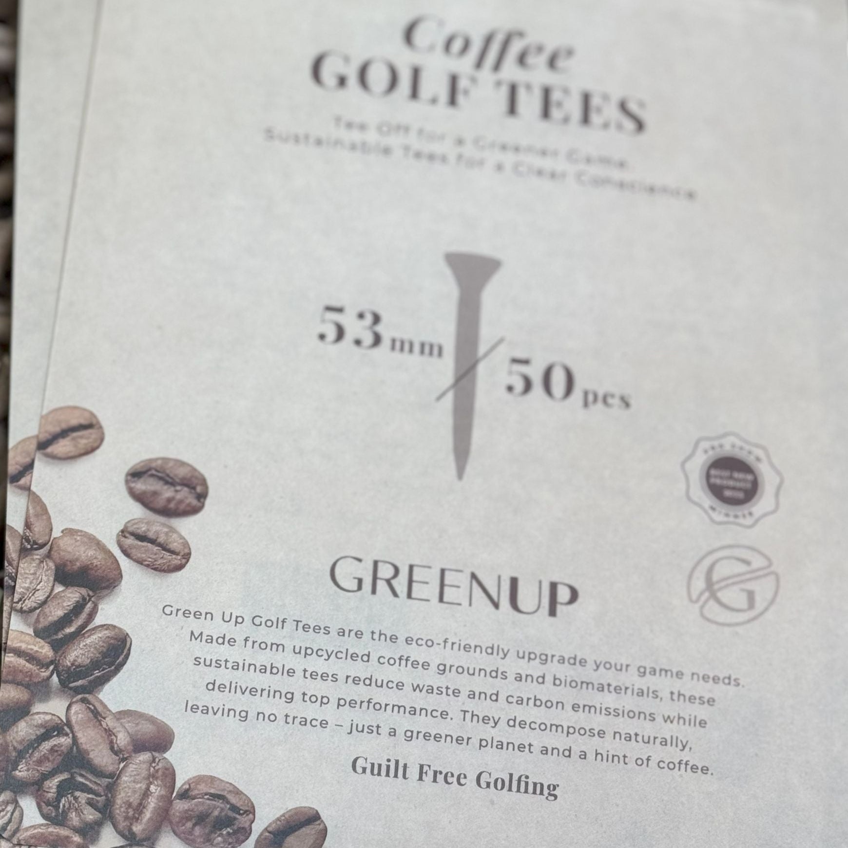 GreenUp biodegradable golf tees made from coffee grounds – sustainable golf accessories