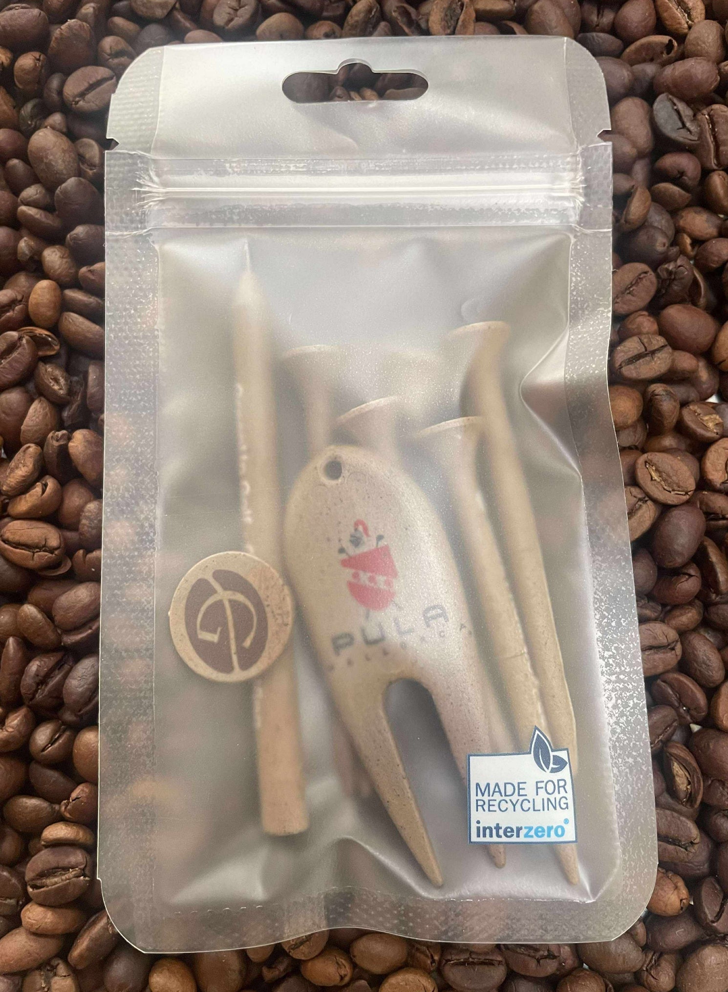 Custom logo sustainable golf accessories made from coffee waste